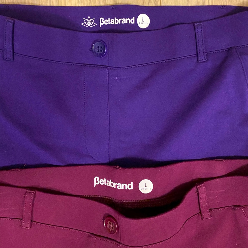 Betabrand L S-petite 2 pair excellent condition violet and purple